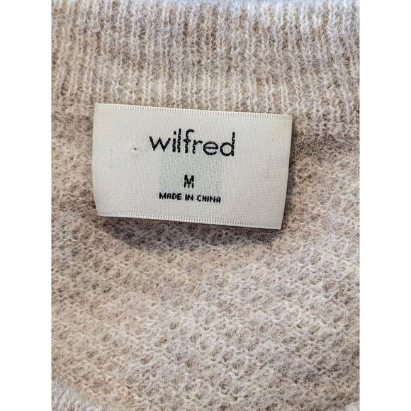 Wilfred Aubri Sweater Alpaca Blend Cropped Womens Size M Beige Relaxed Fit Soft - Picture 5 of 7